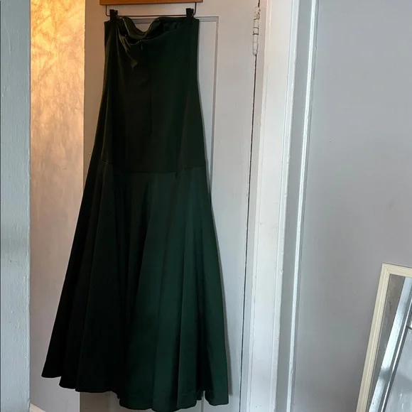 Hutch Francene strapless emerald green tulle maxi dress cocktail party event 6 - Picture 7 of 8